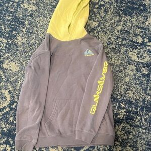 Quiksilver Men's Gray and Yellow Pullover